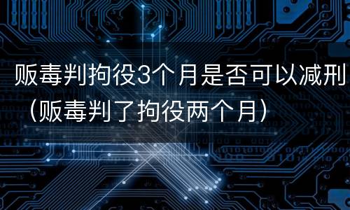 贩毒判拘役3个月是否可以减刑（贩毒判了拘役两个月）
