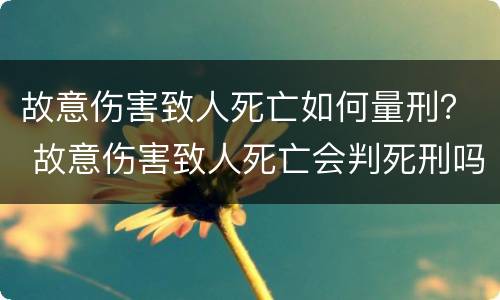 故意伤害致人死亡如何量刑？ 故意伤害致人死亡会判死刑吗