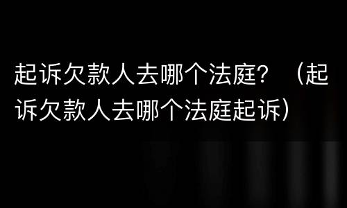 起诉欠款人去哪个法庭？（起诉欠款人去哪个法庭起诉）