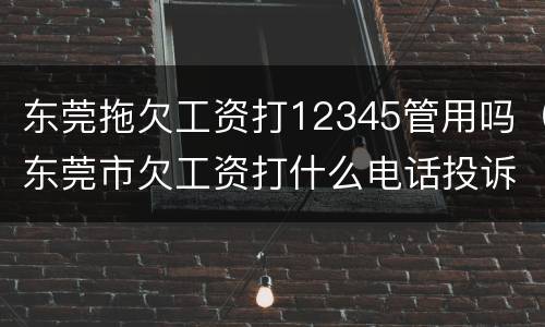 东莞拖欠工资打12345管用吗（东莞市欠工资打什么电话投诉）
