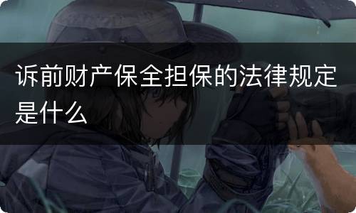 诉前财产保全担保的法律规定是什么