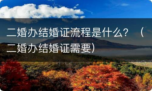 二婚办结婚证流程是什么？（二婚办结婚证需要）