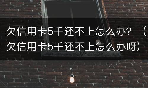 欠信用卡5千还不上怎么办？（欠信用卡5千还不上怎么办呀）