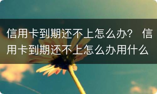 信用卡到期还不上怎么办？ 信用卡到期还不上怎么办用什么办法解决
