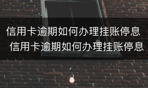 信用卡逾期如何办理挂账停息 信用卡逾期如何办理挂账停息还款