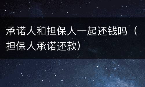 承诺人和担保人一起还钱吗（担保人承诺还款）