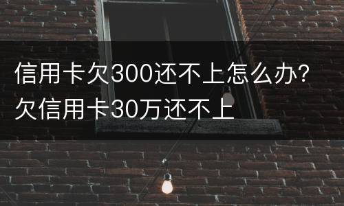 信用卡欠300还不上怎么办？ 欠信用卡30万还不上