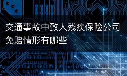 交通事故中致人残疾保险公司免赔情形有哪些