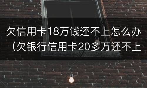 欠信用卡18万钱还不上怎么办（欠银行信用卡20多万还不上咋办）
