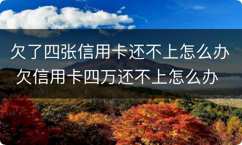 欠了四张信用卡还不上怎么办 欠信用卡四万还不上怎么办