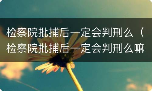 检察院批捕后一定会判刑么（检察院批捕后一定会判刑么嘛）