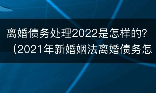 离婚债务处理2022是怎样的？（2021年新婚姻法离婚债务怎么分）