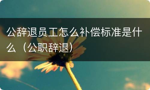 公辞退员工怎么补偿标准是什么（公职辞退）