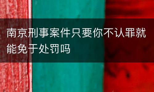 南京刑事案件只要你不认罪就能免于处罚吗