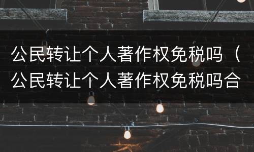 公民转让个人著作权免税吗（公民转让个人著作权免税吗合法吗）