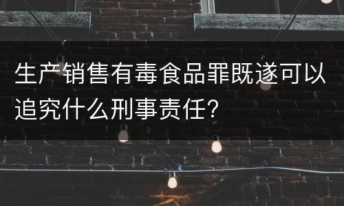 生产销售有毒食品罪既遂可以追究什么刑事责任?