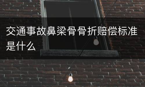交通事故鼻梁骨骨折赔偿标准是什么