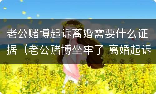 老公赌博起诉离婚需要什么证据（老公赌博坐牢了 离婚起诉他需要什么材料?）