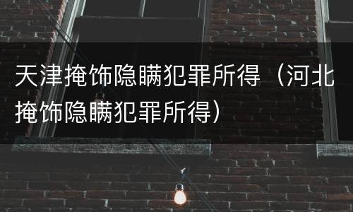 天津掩饰隐瞒犯罪所得（河北掩饰隐瞒犯罪所得）