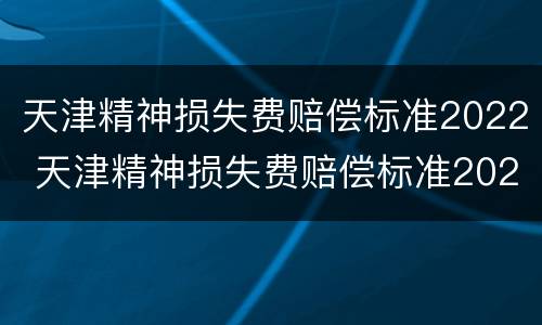 天津精神损失费赔偿标准2022 天津精神损失费赔偿标准2022年