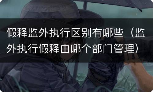 假释监外执行区别有哪些（监外执行假释由哪个部门管理）