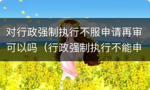 对行政强制执行不服申请再审可以吗（行政强制执行不能申请复议吗）