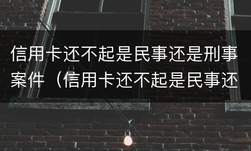 信用卡还不起是民事还是刑事案件（信用卡还不起是民事还是刑事案件呀）