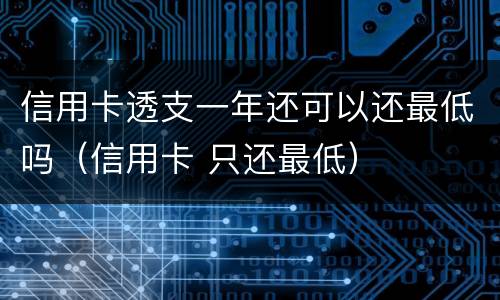 信用卡透支一年还可以还最低吗（信用卡 只还最低）