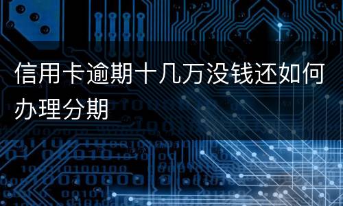 信用卡逾期十几万没钱还如何办理分期