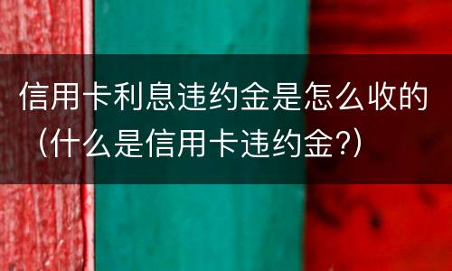 信用卡利息违约金是怎么收的（什么是信用卡违约金?）