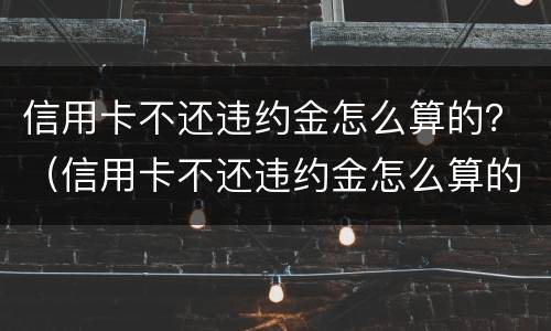 信用卡不还违约金怎么算的？（信用卡不还违约金怎么算的呢）