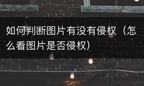 如何判断图片有没有侵权（怎么看图片是否侵权）