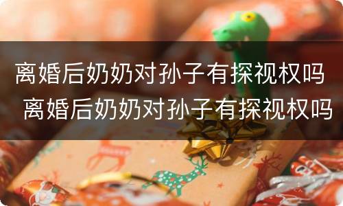 离婚后奶奶对孙子有探视权吗 离婚后奶奶对孙子有探视权吗怎么办