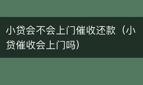 小贷会不会上门催收还款（小贷催收会上门吗）