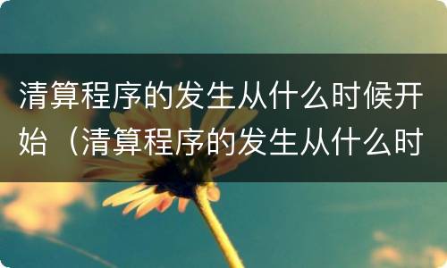 清算程序的发生从什么时候开始（清算程序的发生从什么时候开始实行）