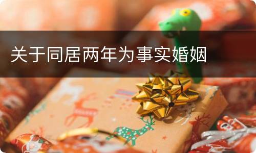 关于同居两年为事实婚姻