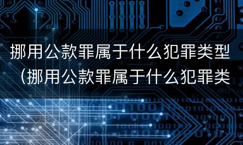 挪用公款罪属于什么犯罪类型（挪用公款罪属于什么犯罪类型的）