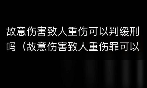 故意伤害致人重伤可以判缓刑吗（故意伤害致人重伤罪可以判缓）