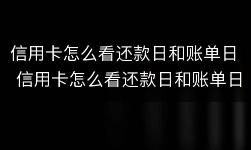 信用卡怎么看还款日和账单日 信用卡怎么看还款日和账单日是多少