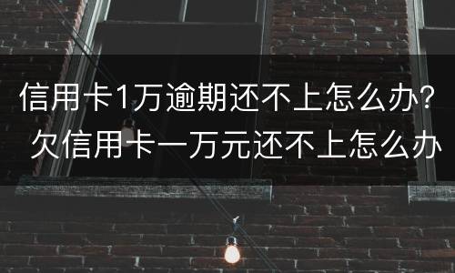 信用卡1万逾期还不上怎么办？ 欠信用卡一万元还不上怎么办