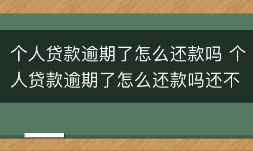 个人贷款逾期了怎么还款吗 个人贷款逾期了怎么还款吗还不上