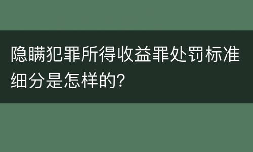 隐瞒犯罪所得收益罪处罚标准细分是怎样的？