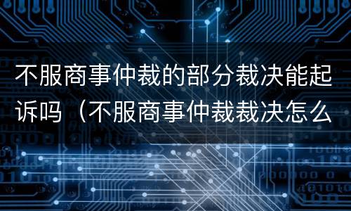 不服商事仲裁的部分裁决能起诉吗（不服商事仲裁裁决怎么办）