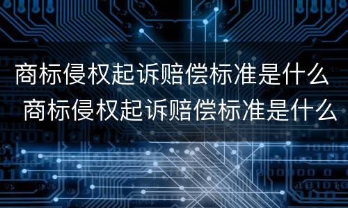 商标侵权起诉赔偿标准是什么 商标侵权起诉赔偿标准是什么意思