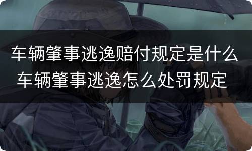 车辆肇事逃逸赔付规定是什么 车辆肇事逃逸怎么处罚规定