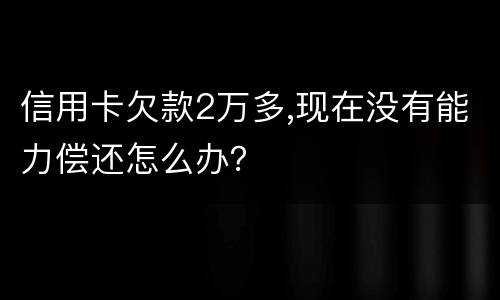 信用卡欠款2万多,现在没有能力偿还怎么办？