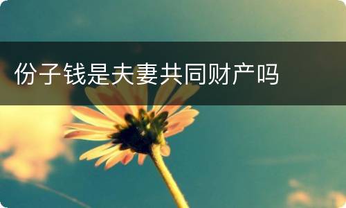 份子钱是夫妻共同财产吗