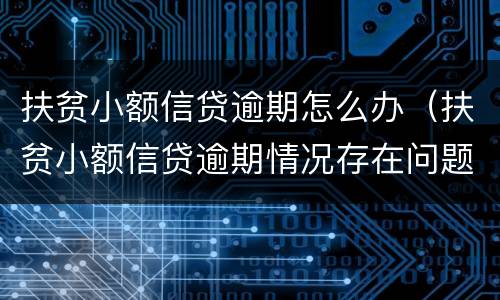 扶贫小额信贷逾期怎么办（扶贫小额信贷逾期情况存在问题）