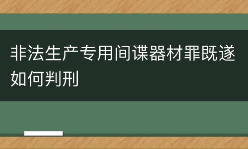 非法生产专用间谍器材罪既遂如何判刑