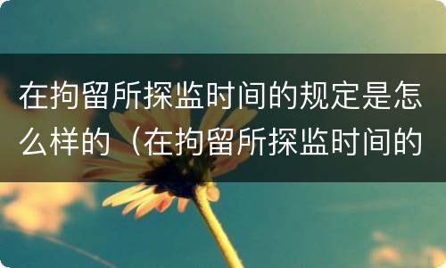 在拘留所探监时间的规定是怎么样的（在拘留所探监时间的规定是怎么样的呢）